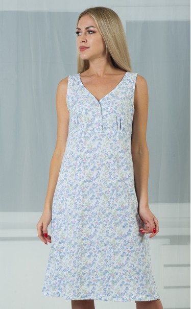 Ночная сорочка "Полевые цветы на белом"