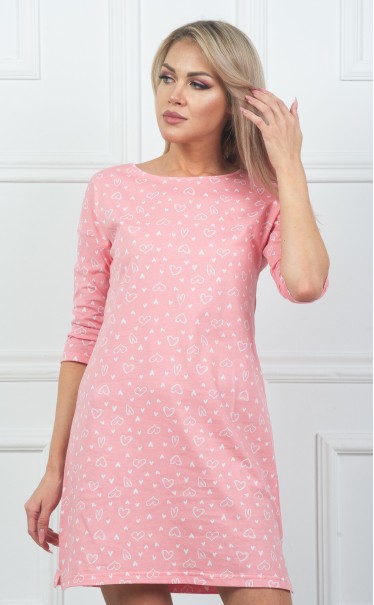 Ночная сорочка "Сердца на розовом"
