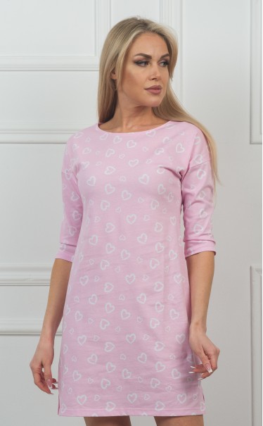 Ночная сорочка "Сердечки на розовом"