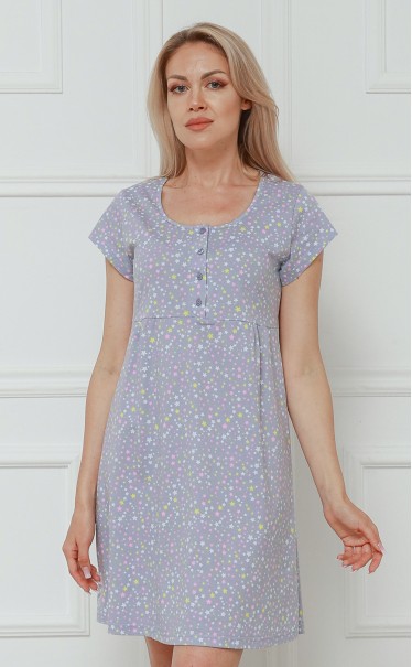Ночная сорочка "Звездочки на сером"