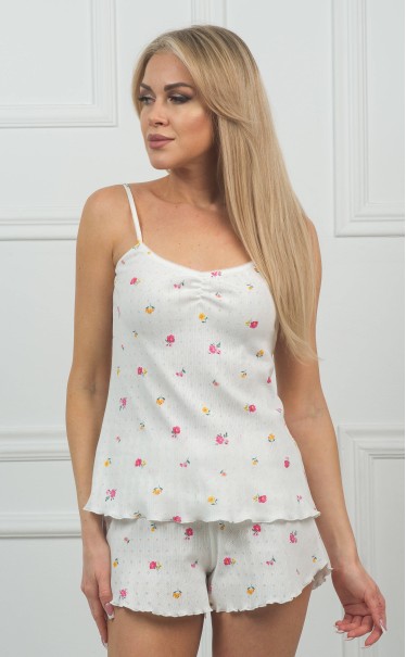 Комплект футболка с бриджами "Цветы на белом дыхании"