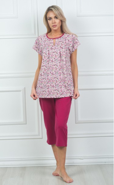 Комплект туника с бриджами "Розочки пудра"