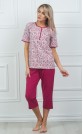 Комплект футболка с бриджами "Розочки пудра"