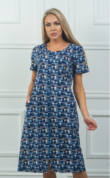 Халат "Плетение голубое с синим"