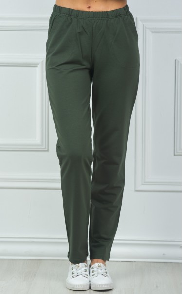 Брюки спортивные "Зеленый дымчатый серебристый"